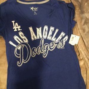 Women dodgers v-neck t shirt